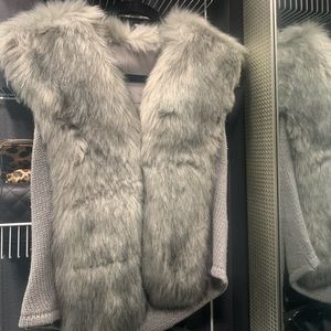 Gray faux fur sweater vest Brand new never worn